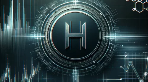 DALL·E 2024-05-30 12.49.54 - Create a main image for an article about Huobi (HTX) exchange in dark tones. The image should feature the Huobi logo prominently. The background shoul